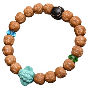 猴头凤羽串土豪小核桃手串宝宝盘玩佛珠文玩男礼物女生日手链