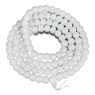 天然白玉菩提根手串108颗佛珠精工高抛老型桶珠圆珠苹果配三通
