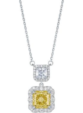 周六福S925银方钻链坠送女友