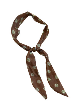 韩系豹纹波点脖挂丝巾