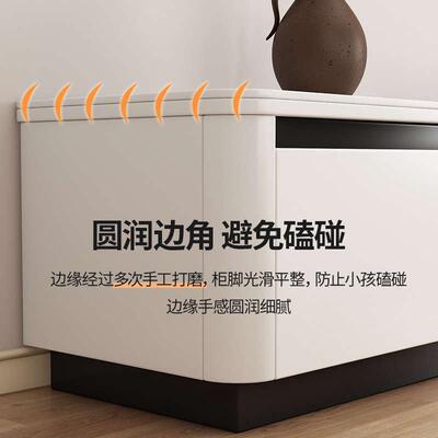 实木茶几电视柜组合小户型客厅落地柜家用简约现代岩板轻奢矮柜