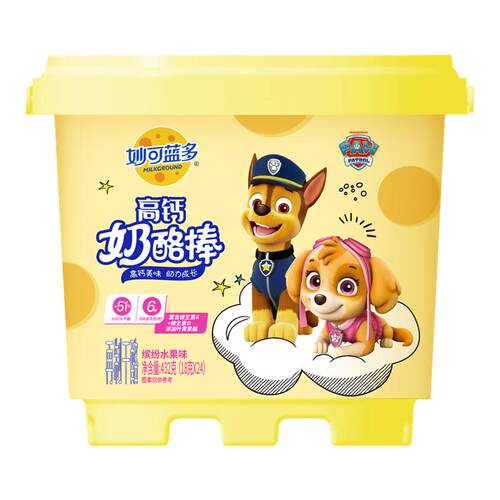 妙可蓝多奶酪棒汪汪队桶装宝宝儿童休闲零食即食奶酪432g乳酪干酪