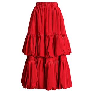 稀有概率 草莓泡芙 原创设计感红色蓬蓬蛋糕裙女秋季a字半身裙