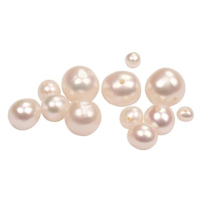 天然珍珠散珠有孔诸暨正品淡水珠