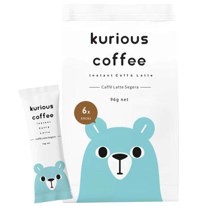 【原装进口】kurious酷奇熊拿铁风味速溶咖啡0反式脂肪酸6条/包