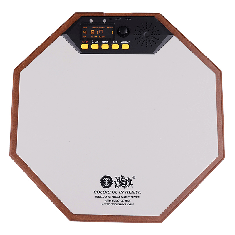 汉旗哑鼓汉牌哑鼓垫套装架子鼓练习节拍器12寸打击板电子加计数
