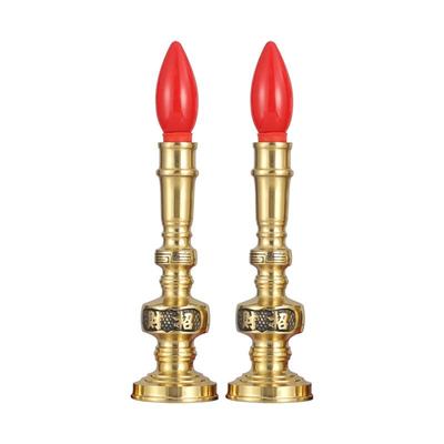 纯黄铜电蜡烛灯插电家用led供佛