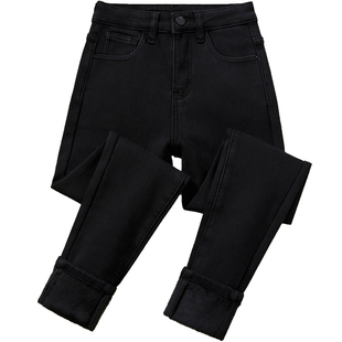 加绒牛仔裤女高腰冬季2025年新款加厚保暖弹力修身紧身显瘦小脚裤