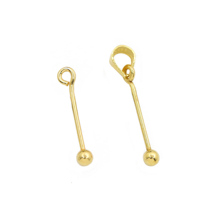 S925纯银圆珠扣吊坠扣DIY可重复使用螺丝扣吊坠空托扣万用散珠扣