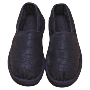 纯手工保暖棉花妈妈鞋老北京千层底布鞋女冬香云纱厚底一脚蹬棉鞋