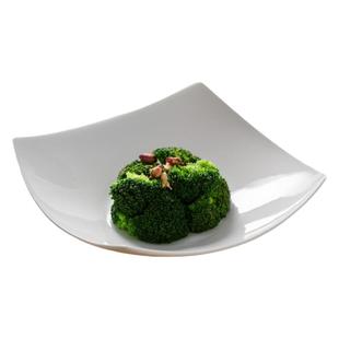 静茜纯白无铅骨瓷餐具简约方形几何汤盘家用四角菜盘釉下彩陶瓷盘