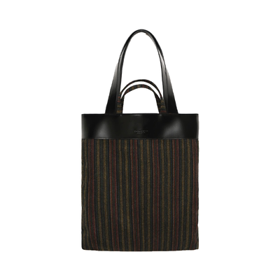 SecondMoon中古条纹小众设计羊毛拼皮包韩系百搭