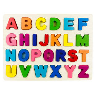 2-3岁4木制数字字母积木形状认知板幼儿童宝宝益智手抓板拼图玩具