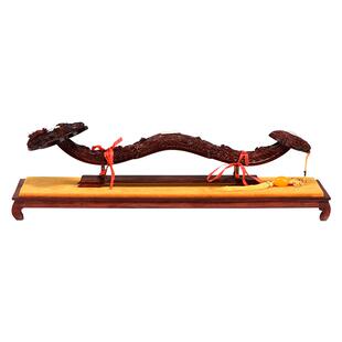 小叶紫檀如意摆件九龙戏珠实木质雕刻客厅玄关红木工艺品乔迁礼品