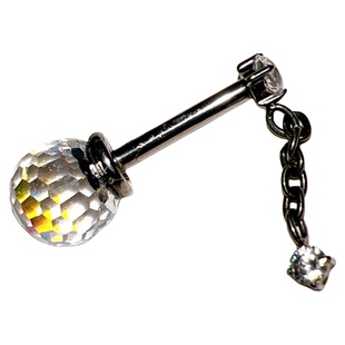 极光球耳骨钉双头人造彩色华子球耳钉圆钻粗杆软骨钉jenny甜酷风