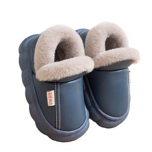儿童棉鞋包跟PU皮款防水防滑秋冬季加厚保暖男童女童棉鞋毛绒拖