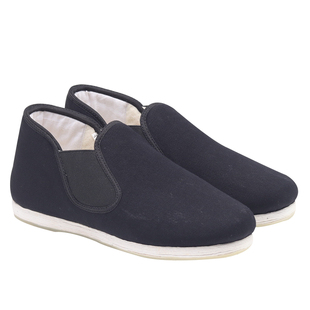 老北京布鞋男棉鞋秋冬季保暖加绒手工千层底中式高帮一脚蹬爸爸鞋