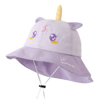 宝宝防晒帽子春夏季女童渔夫帽萌