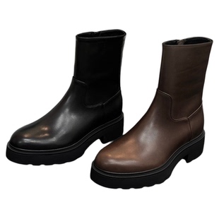 ANDS MB THE ROW 纯原单马丁靴子新款粗跟短靴真皮厚底短筒骑士靴