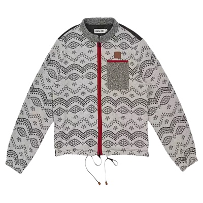 NATURAL HOTEL【米黑提花针织拼接上衣】设计师品牌 no退可换