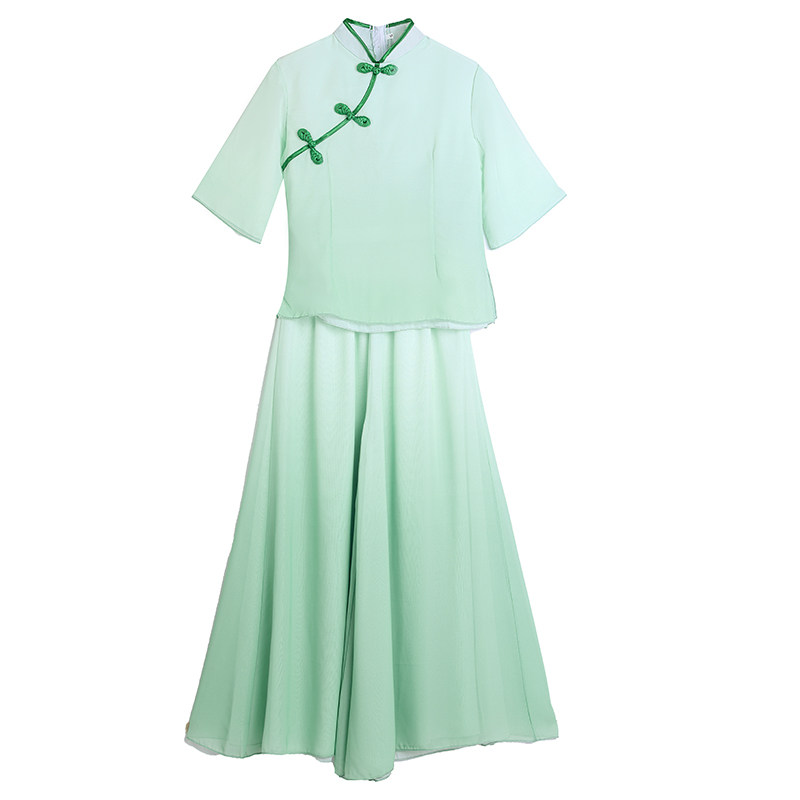 现代舞舞蹈演出服红色主题雨后梧桐同款表演服民国学生装古风舞蹈