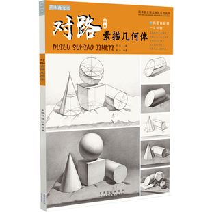 对路素描几何体蔡兼石膏静物形体照片临摹范本范画教学结构基础儿童入门画册本卡初学初级图片书籍自学国美组合美术绘画教程教材书