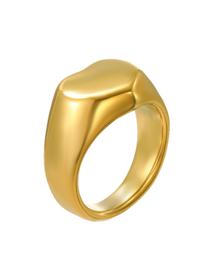 magicfish小众钛钢爱心女士戒