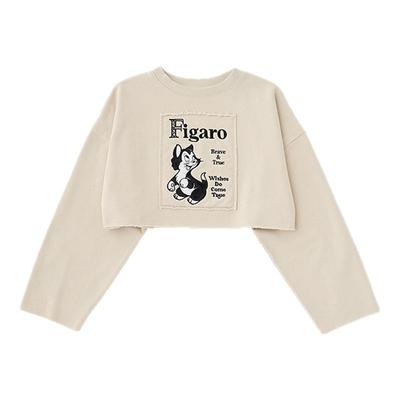 MOUSSY 秋季新品迪士尼联名Figaro刺绣短款卫衣010ISY90-0651