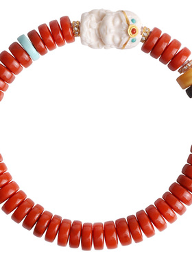 心斋堂南红民族风扎基拉姆手串