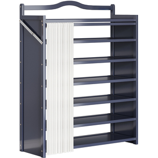 折叠鞋架一拉就用简易鞋柜免安装一体式家用门口带防尘罩出租房用