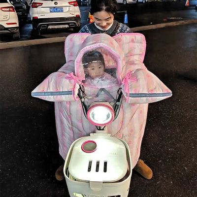 电动车挡风被带小孩亲子款冬2025新款电瓶车加大加厚防水防风被