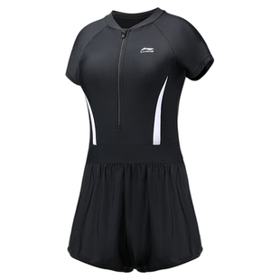 李宁泳衣女款士泡温泉高级感保守2026新款竞速成人平角游泳馆专用