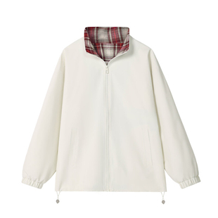 韩立臣OOTD穿搭同款fitcheck格子拼接夹克男装春秋美式青少年外套