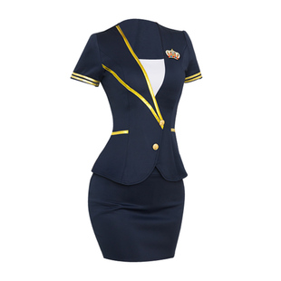 2020夏装酒店工作服女足浴工装显瘦按摩桑拿技师服套装空姐装气质
