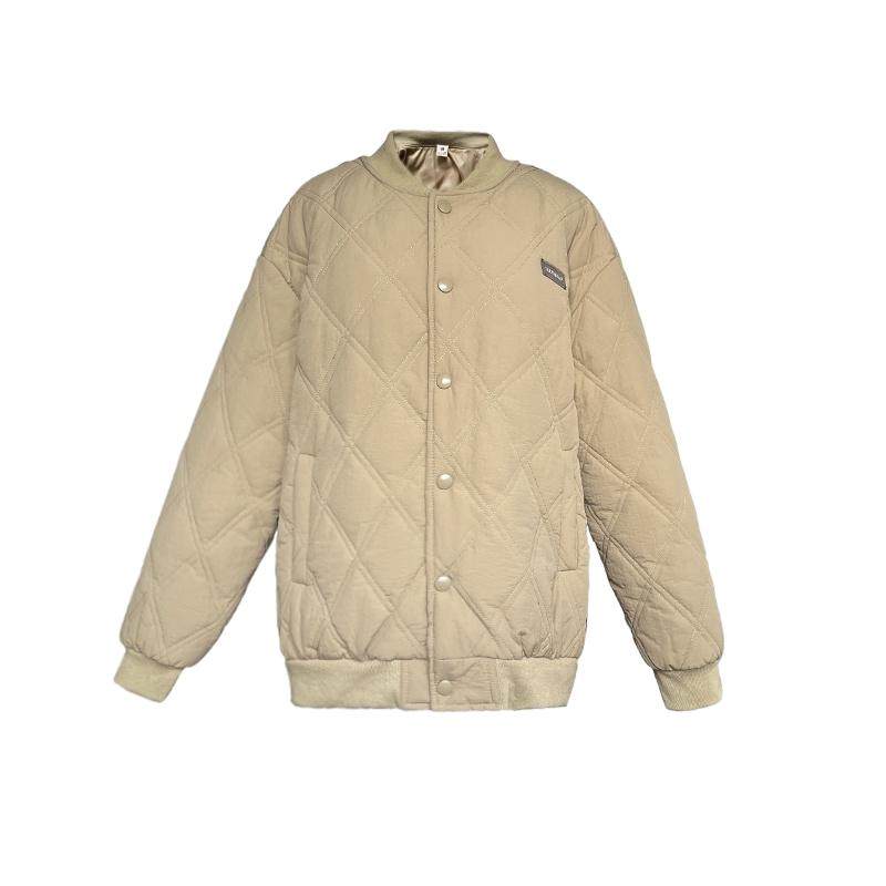 2025年新款冬季棉衣设计感小众棉袄外套菱格棒球薄棉服oversize女