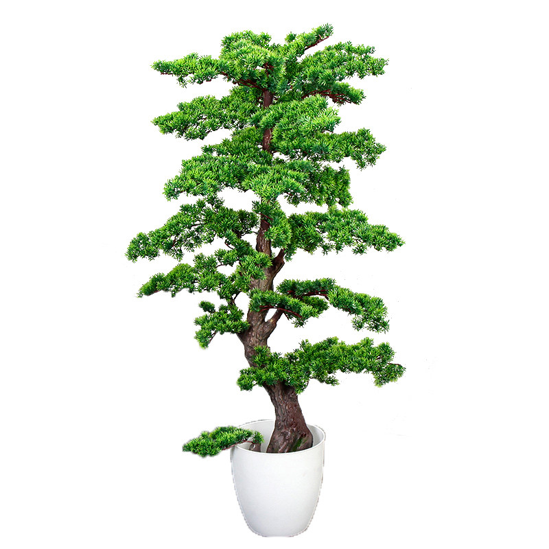 室内仿真迎客松盆栽绿植摆件
