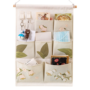 布艺床上收纳挂袋墙挂式学校宿舍墙上门后置物架大容量卫生间神器