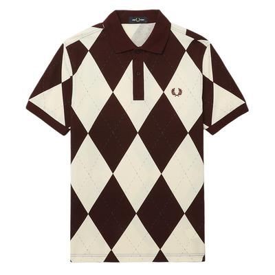 FRED PERRY男士短袖POLO衫2025冬季休闲菱形麦穗刺绣上衣潮M1628