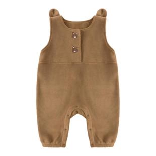 宝宝奥粒绒背带裤春季男童卡通长裤秋冬女童加绒裤子春款休闲裤潮