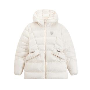 Ed Hardy埃德哈迪冬季新款女士羽绒服白鸭绒收腰保暖中长外套