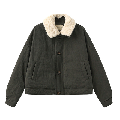 CUBIC复古羊羔毛领休闲羽绒服