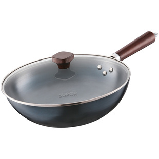 苏泊尔精铁锅炒锅家用无涂层炒菜锅老式铁锅加厚燃气电磁炉专用TJ