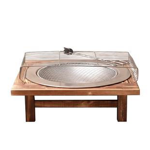 老式烤火盆铸铁炭火盆围炉煮茶取暖烤火炉室内家用炭盆烧烤架碳盆