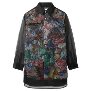 IT CDG COMME des GARCONS女中长款薄纱叠层透视衬衫新款潮流时尚