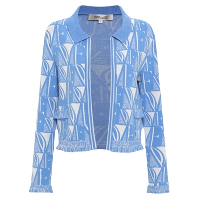 DVF天空蓝DVFLOGO针织衫