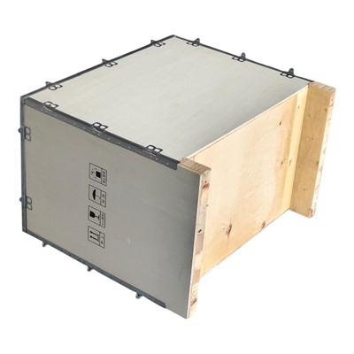 定制免熏蒸胶合板钢带出口免检包装木箱五个面带底拼装和拆卸简单