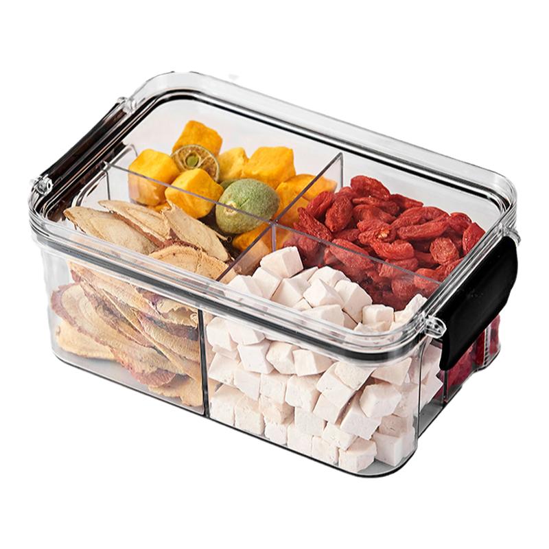 方形四分格养生花茶叶茶收纳罐防潮中药食品级五谷杂粮多格密封盒