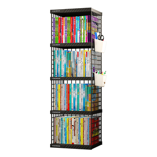 书架置物架落地不占空间一体靠墙书本收纳简易角落飘窗儿童小书柜