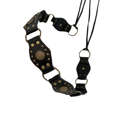 波西米亚皮带美式复古棕色腰带