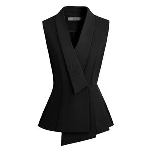 2025春新款西装马甲秋女款马夹无袖坎肩小西服外套不规则0595